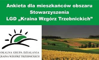 Obraz przedstawiający Ankieta dla mieszkańców obszaru Stowarzyszenia LGD „Kraina Wzgórz Trzebnickich”