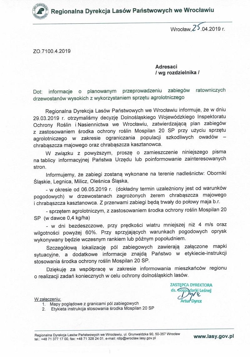 Obraz przedstawiający Uwaga! Planowany oprysk agrolotniczy