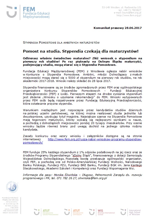 Obraz przedstawiający STYPENDIA POMOSTOWE DLA AMBITNYCH MATURZYSTÓW
