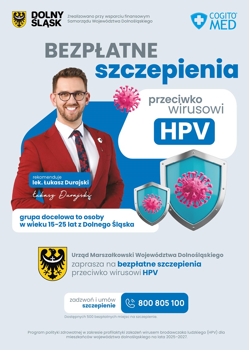 Obraz przedstawiający Rusza Program polityki zdrowotnej w zakresie profilaktyki zakażeń wirusem brodawczaka ludzkiego (HPV) dla mieszkańców Dolnego Śląska na lata 2025-2027!