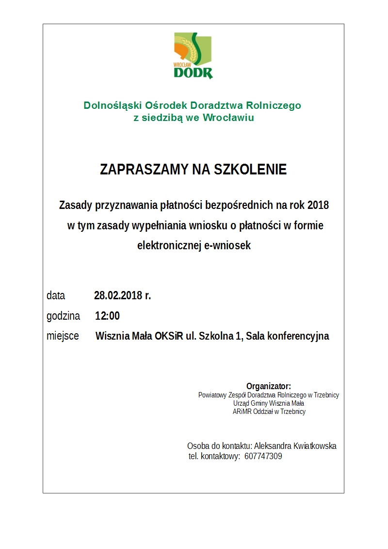 Obraz przedstawiający Zapraszamy na szkolenie