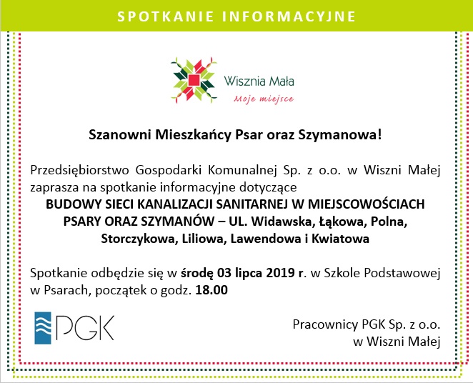 Obraz przedstawiający Spotkanie informacyjne dla mieszkańców Psar i Szymanowa